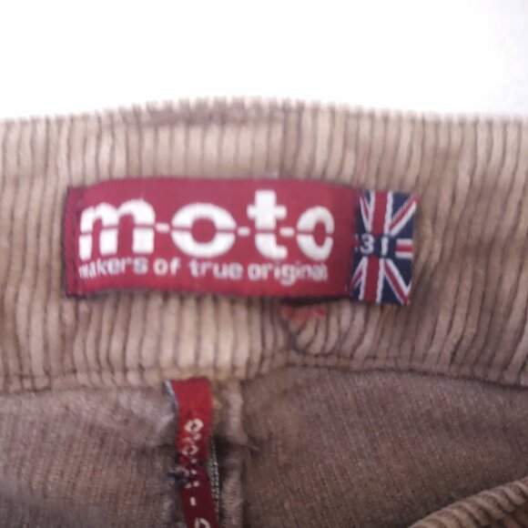 2/$30.00 Mix & Match - Moto Ladies Tan Size 31 Corduroy Flare Leg Pants - Picture 3 of 12
